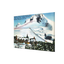 View of Timberline Lodge, Mt Hood in Winter Canvas Prints