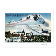 View of Timberline Lodge, Mt Hood in Winter Post Cards