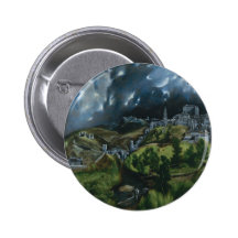 View of Toledo, El Greco Buttons
