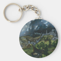 View of Toledo, El Greco Key Chains