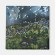 View of Toledo, El Greco Magnets