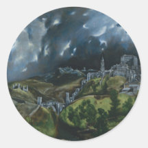 View of Toledo Round Sticker