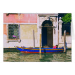 View of Venetian Boat on the Grand Canal Venice Greeting Card