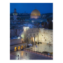 View of Western Wall Plaza, late evening Post Card