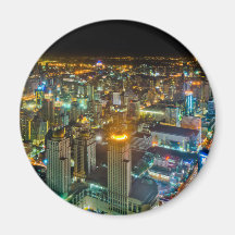 View over Bangkok at night from Baiyoke Tower II Fridge Magnets