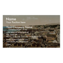 View towards the lighthouse, Genoa, Italy classic Business Card Templates