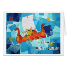 Viking Bunnies in Outer Space Greeting Cards