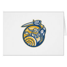 Viking Norse Warrior With Sword And Shield Card