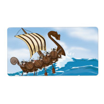 Viking Ship Personalized Shipping Labels