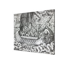 Viking Ship Stretched Canvas Prints