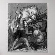 Viking Woman with Spear and Winged Helmet Print