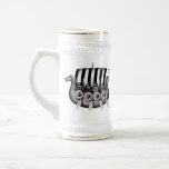 Vikings in Drekar black and white pen ink drawing Mugs
