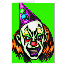 Vile Evil Clown Greeting Card