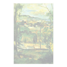 Village Behind The Trees, Ile De France Custom Stationery