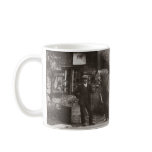 Village blacksmith shoeing a horse mug