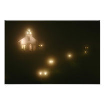 Village Church at Night Photo Print