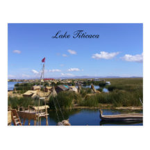 village de flottement de titicaca carte postale