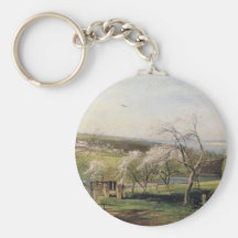 Village de vue de ressort porte-clé