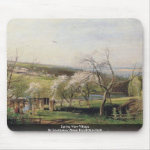 Village de vue de ressort tapis de souris
