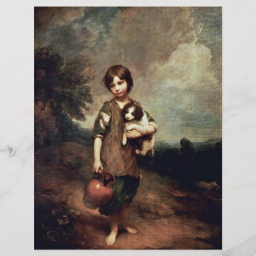 Village Girl With Dog And Jug By Gainsborough Thom Flyer