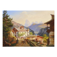 Village scene of St Peter Josef Arnold the Younger Custom Announcements