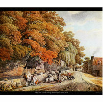 Village Scene Watercolor Painting Photo Sculpture!