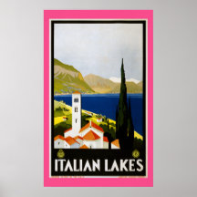 Vinatge Travel Poster Italian Lakes 1930 Canvas