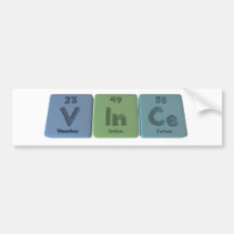 Vince as Vanadium Indium Cerium Bumper Sticker