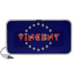 Vincent in Soccer Red Mini Speakers