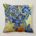Vincent van Gogh, blue irises Throw Pillows