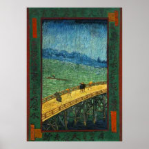 Vincent van Gogh Bridge in Rain (after Hiroshige) Poster