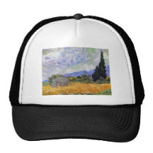 Vincent van Gogh - champ de blé avec des cyprès Casquettes