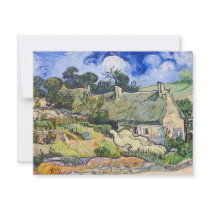 Vincent Van Gogh - Cottages with Thatched Roofs Custom Invites