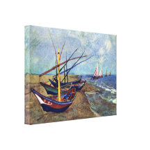 Vincent van Gogh - Fishing Boats on the Beach Canvas Prints