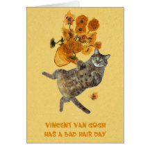 Vincent Van Gogh has a Bad Hair Day 2 Card