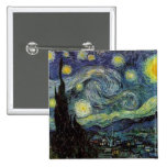 Vincent van Gogh - Starry Night Button