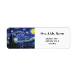 Vincent van Gogh, Starry Night Return Address Label