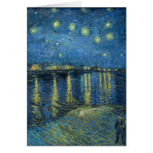 Vincent Van Gogh Starry Night Over the Rhone Greeting Cards