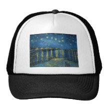 Vincent Van Gogh Starry Night Over the Rhone Mesh Hats