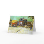 vincent van gogh- the caravans - gypsy camp near a cards