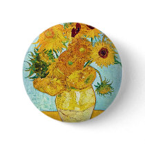 Vincent van Gogh - Vase with 12 Sunflowers Pinback Buttons