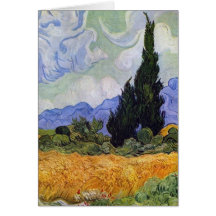 Vincent van Gogh - Wheat Field with Cypresses Card