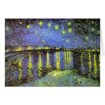 Vincent van Gogh's Starry Night Over the Rhone Greeting Cards