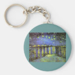 Vincent van Gogh's Starry Night Over the Rhone Keychains