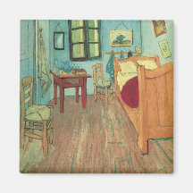 Vincent's Bedroom in Arles, van Gogh, Vintage Art Fridge Magnets
