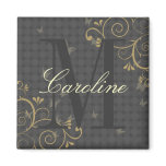 Vine & Butterfly Monogram Personalized Magnet