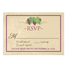 Vineyard RSVP Card (Parchment Design) Custom Announcement