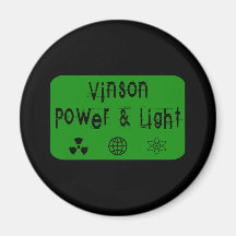 Vinson Power and Light, Green Fridge Magnets