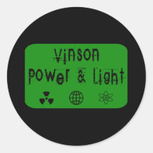 Vinson Power and Light, Green Round Stickers