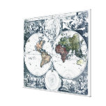 Vintage 1658 Nicolao Visscher World Map Stretched Canvas Prints